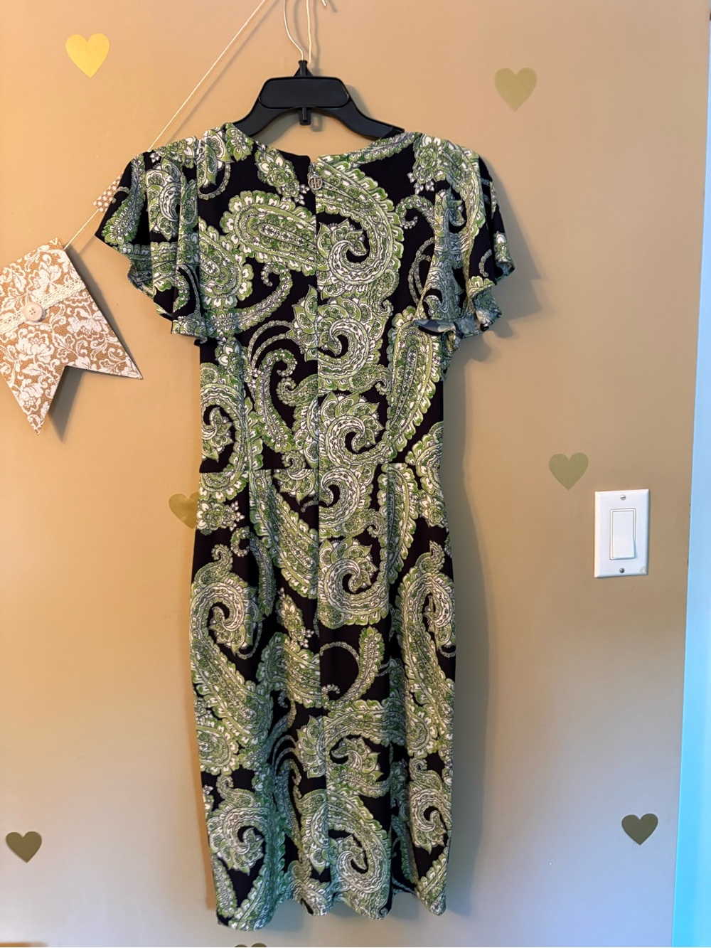 Tommy Hilfiger Navy and Green Paisley Tie-Waist Midi Dress - Picture 12 of 12